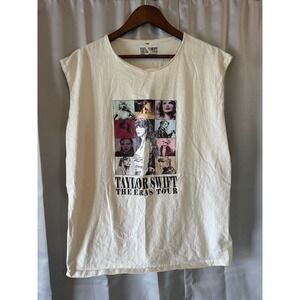 Taylor Swift The Eras Tour Concert Muscle Tee Cream Sleeveless Shirt 2XL